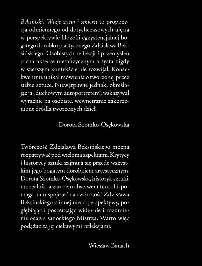 Beksiński. Wizje życia i śmierci - okładka książki tył
