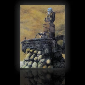 Zdzisław Beksiński, obraz XY41 na blasze, 20×30 cm - obrazek 2